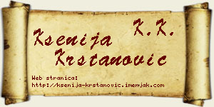 Ksenija Krstanović vizit kartica